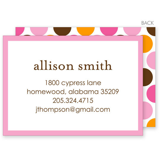 Pink Party Dots Calling Cards